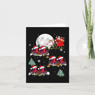 Funny Xmas Lighting Tree Santa Riding Octopus Chri Card