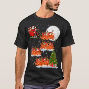 Funny Xmas Lighting Tree Santa Riding Octopus Chri T-Shirt