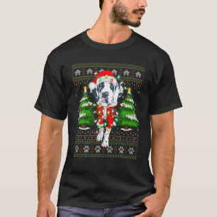 Funny Xmas Lighting Ugly Santa Great Dane Christma T-Shirt
