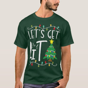 Funny Xmas Lights Let's Get Lit Christmas Adults T-Shirt