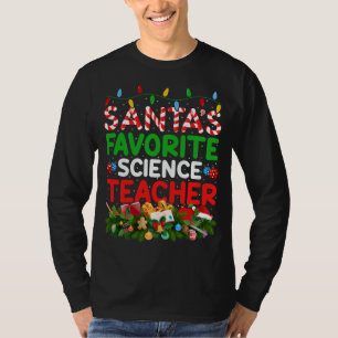 Funny Xmas Lights Santa Science Teacher Christmas T-Shirt