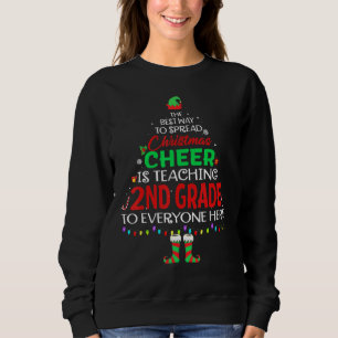 Funny Xmas Lights Teachers 2nd Grade Teacher Chris Sweatshirt