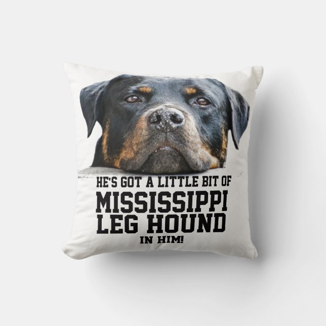 Funny Xmas Mississippi Leg Hound | Rottweiler Dog Cushion (Front)