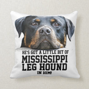 Funny Xmas Mississippi Leg Hound   Rottweiler Dog Cushion