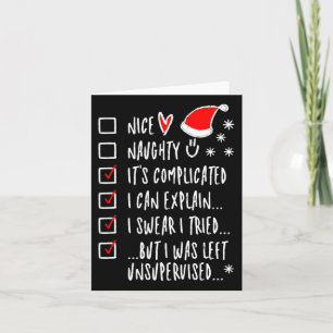 Funny Xmas Nice Naughty List I Can Explain - I Swe Card