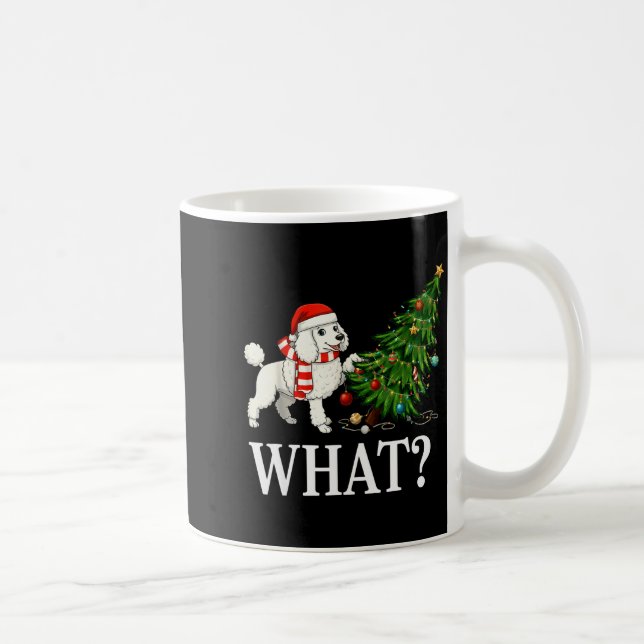 Funny Xmas Odle Pushing Christmas Tree Over Dog Wh Coffee Mug (Right)