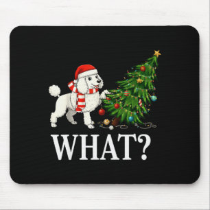 Funny Xmas Odle Pushing Christmas Tree Over Dog Wh Mouse Pad