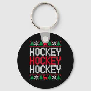 Funny Xmas Ornaments Ugly Christmas Sweater Hockey Key Ring