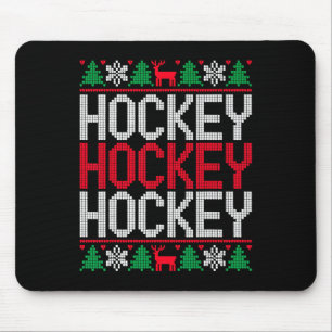 Funny Xmas Ornaments Ugly Christmas Sweater Hockey Mouse Pad