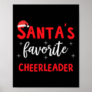 Funny Xmas Pajama Santas Favorite Cheerleader Poster