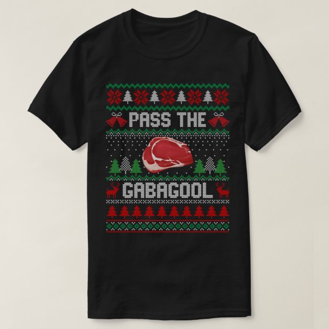 Funny Xmas Pass The Gabagool Tacky Ugly Christmas  T-Shirt (Design Front)