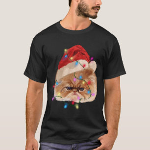 Funny Xmas Persian Cat Christmas Lights Adorable F T-Shirt