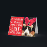 Funny Xmas Quote Pets Christmas Greeting Card<br><div class="desc">Add your own photo of your furry family member with their sad face and funny christmas prop or costume. This Christmas greeting card template is ready for you to edit online and add your own funny xmas pet photo! Quote reads - My Owners are at it again! Must be that...</div>