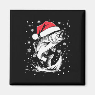 Funny Xmas Santa Hat Fish Christmas Fishing Magnet