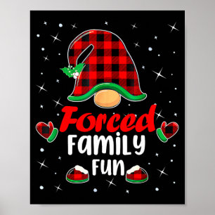 Funny Xmas Santa Hat Forced Family Fun Anti Christ Poster