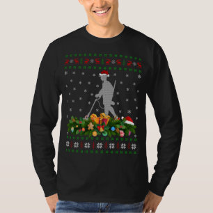 Funny Xmas Santa Hat Ugly Metal Detecting Christma T-Shirt