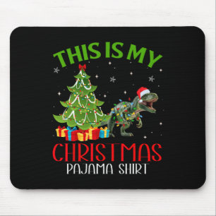 Funny Xmas Santa Lights This Is My Dinosaur Christ Mouse Pad
