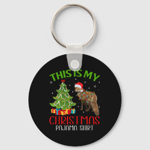 Funny Xmas Santa Lights This Is My Fox Christmas P Key Ring