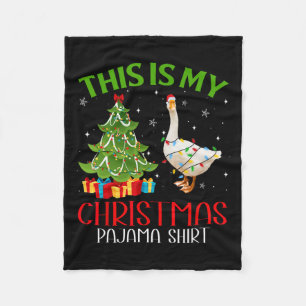 Funny Xmas Santa Lights This Is My Goose Christmas Fleece Blanket