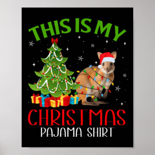 Funny Xmas Santa Lights This Is My Kangaroo Christ Poster