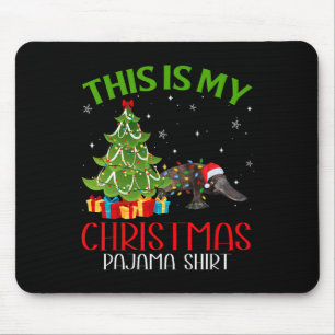 Funny Xmas Santa Lights This Is My Platypus Christ Mouse Pad