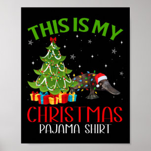Funny Xmas Santa Lights This Is My Platypus Christ Poster