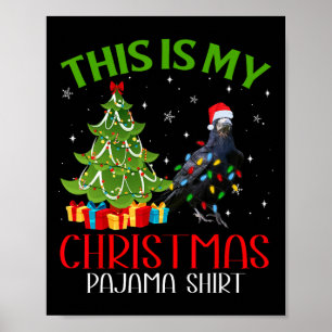 Funny Xmas Santa Lights This Is My Raven Christmas Poster