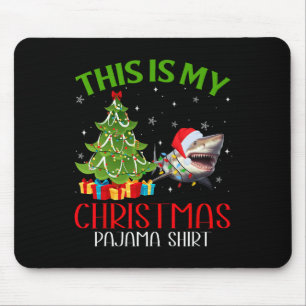 Funny Xmas Santa Lights This Is My Shark Christmas Mouse Pad