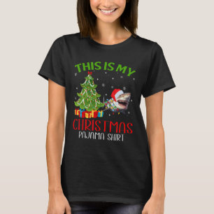 Funny Xmas Santa Lights This Is My Shark Christmas T-Shirt