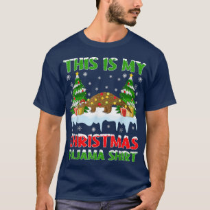 Funny Xmas Santa This Is My Pangolin Christmas Paj T-Shirt