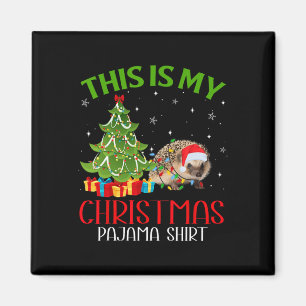 Funny Xmas Santa This Is My Porcupine Christmas Pa Magnet