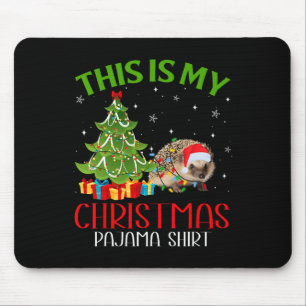 Funny Xmas Santa This Is My Porcupine Christmas Pa Mouse Pad