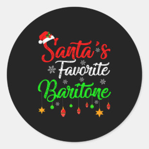 Funny Xmas Santas Favorite Baritone Christmas Classic Round Sticker