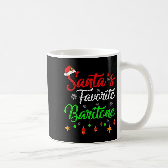 Funny Xmas Santas Favorite Baritone Christmas  Coffee Mug (Right)