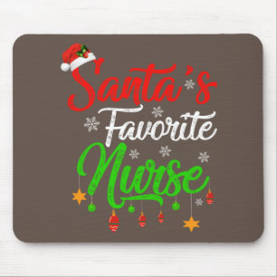 Funny Xmas Santa's Favorite Nurse Christmas Mouse Pad