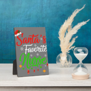Funny Xmas Santa's Favourite Nurse Christmas Plaque