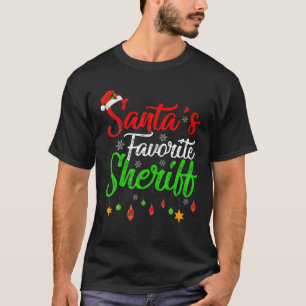 Funny Xmas Santa's Favourite Sheriff Christmas T-Shirt