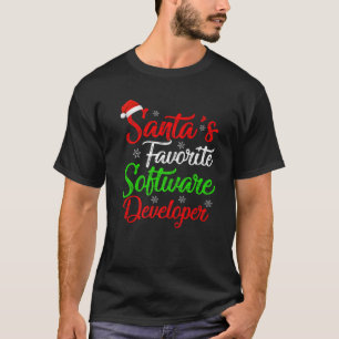 Funny Xmas Santa's Favourite Software Developer Ch T-Shirt