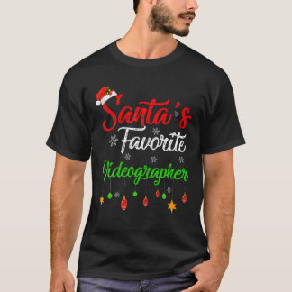 Funny Xmas Santa's Favourite Videographer Christma T-Shirt