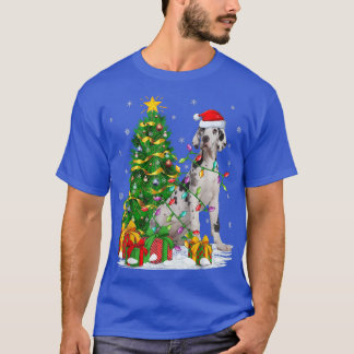 Funny Xmas Tree Family Matching Santa Great Dane C T-Shirt
