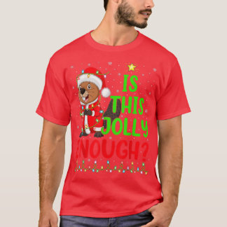 Funny Xmas Tree Is This Jolly Enough Beaver Christ T-Shirt