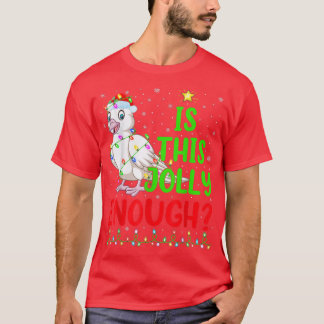 Funny Xmas Tree Is This Jolly Enough Dove Bird Chr T-Shirt