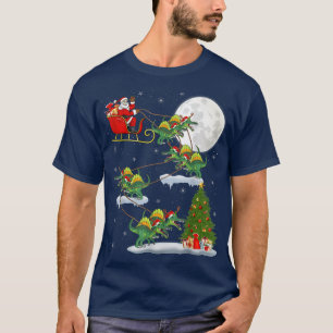Funny Xmas Tree Santa Riding Spinosaurus Dinosaur T-Shirt