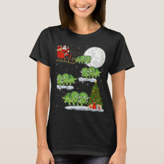 Funny Xmas Tree Santa Riding Triceratops Dinosaur  T-Shirt