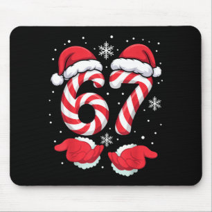 Funny Xmas Viral 67 Candy Canes Santa Funny Holida Mouse Pad