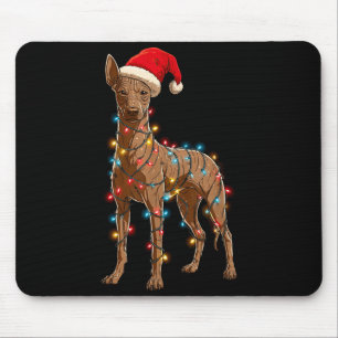 Funny Xoloitzcuintli Christmas Graphic Dog Lights  Mouse Pad