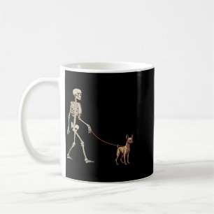 Funny Xoloitzcuintli Xolo Skeleton Dog Walking Coffee Mug
