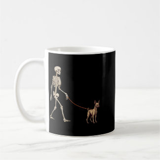 Funny Xoloitzcuintli Xolo Skeleton Dog Walking Coffee Mug