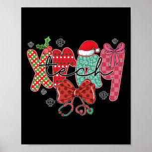 Funny Xray Tech Christmas Women Coquette Bow Radio Poster