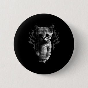 Funny Y2k Retro Cat Silly Vintage Kitten Meme Cat  6 Cm Round Badge